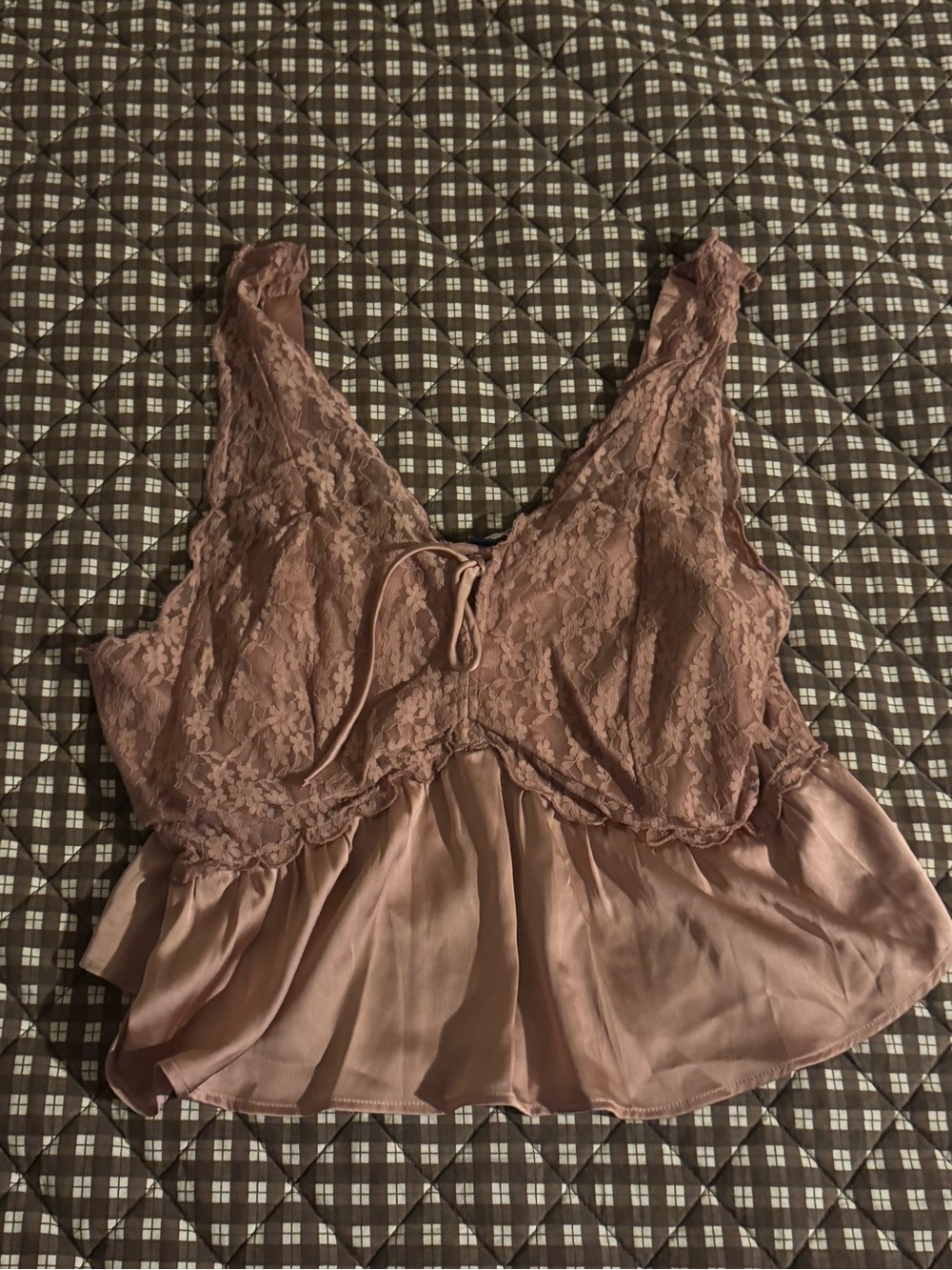 American Eagle Outfitters Dusty Mauve Lace & Satin Camisole